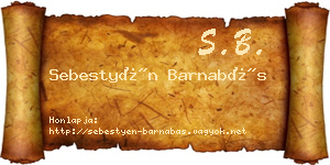 Sebestyén Barnabás névjegykártya
