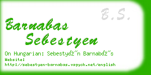 barnabas sebestyen business card